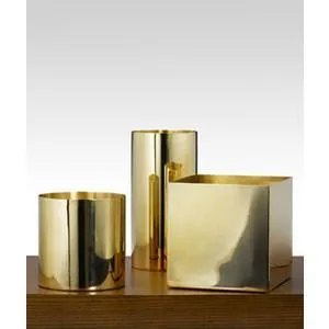 NEW!! Gold Wedding Centrepiece (6") Solid Gold Cylinder Glass Vase