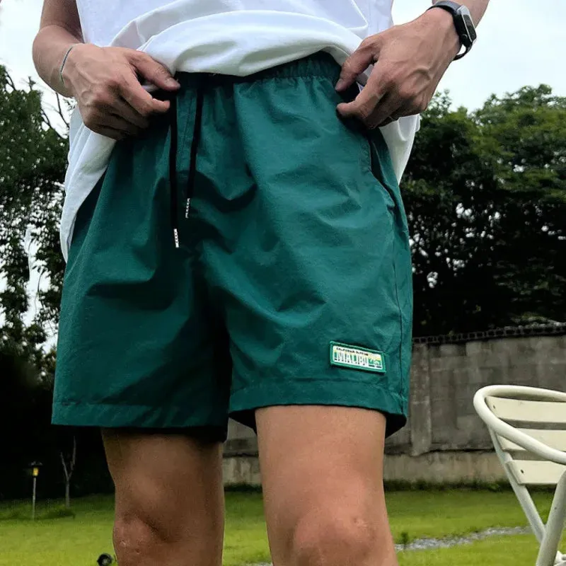 Niche Style Casual Men's Shorts Loose Straight Wide Leg Male Lace-up Vintage Trousers Stylish Summer 9C6227