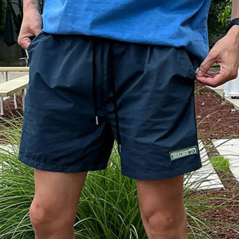 Niche Style Casual Men's Shorts Loose Straight Wide Leg Male Lace-up Vintage Trousers Stylish Summer 9C6227