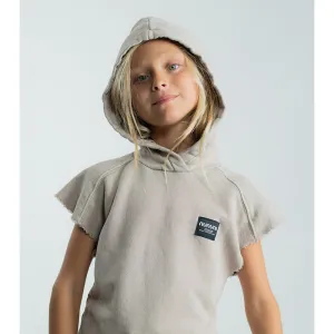 NUNUNU Sleeveless Raw Hoodie Stone