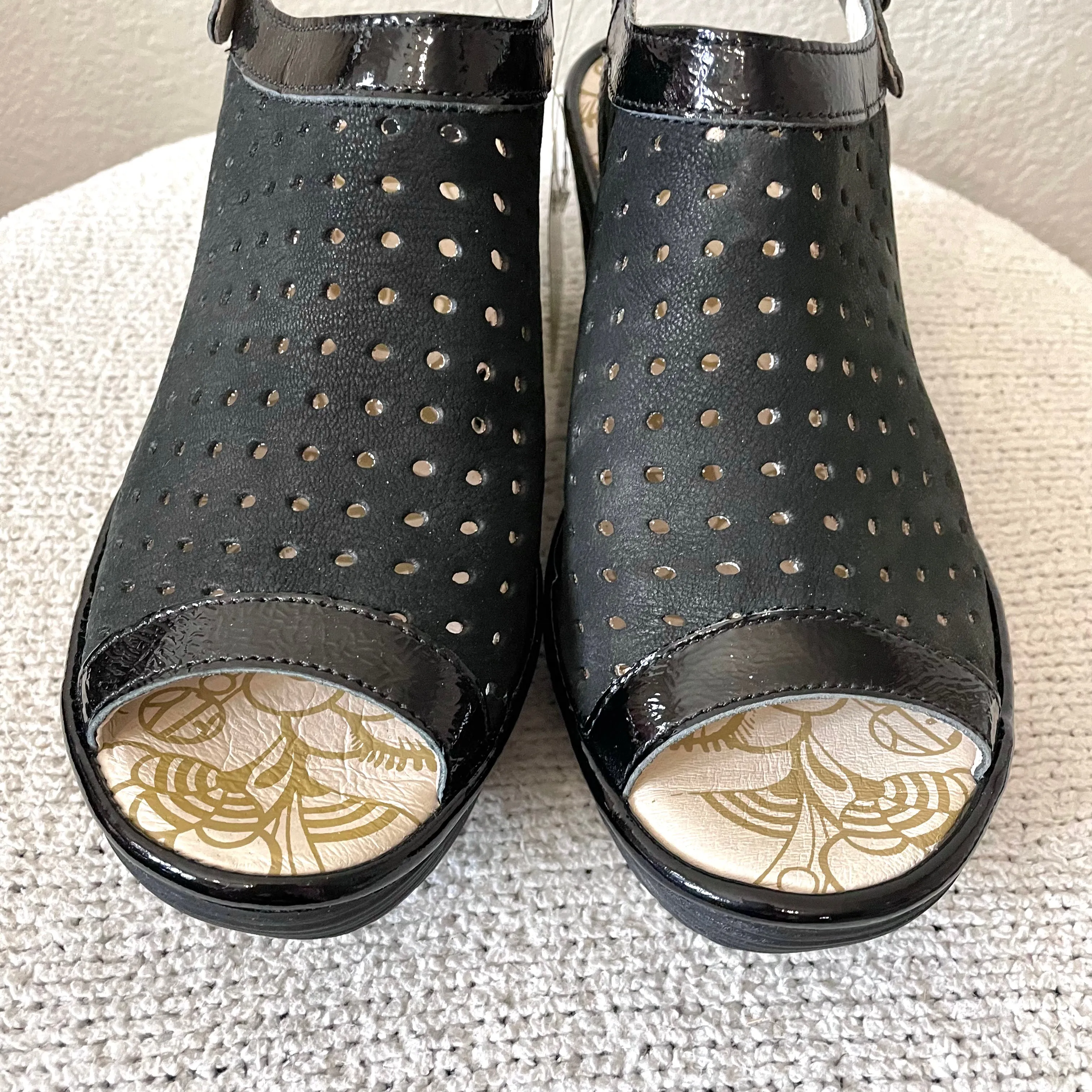 Perforated Wedge Sandals