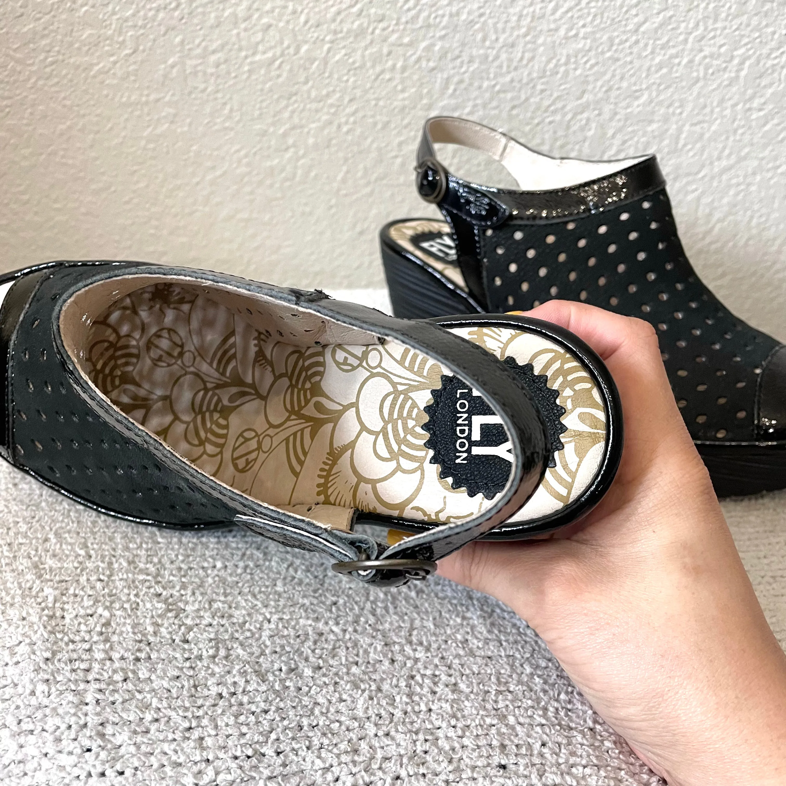Perforated Wedge Sandals