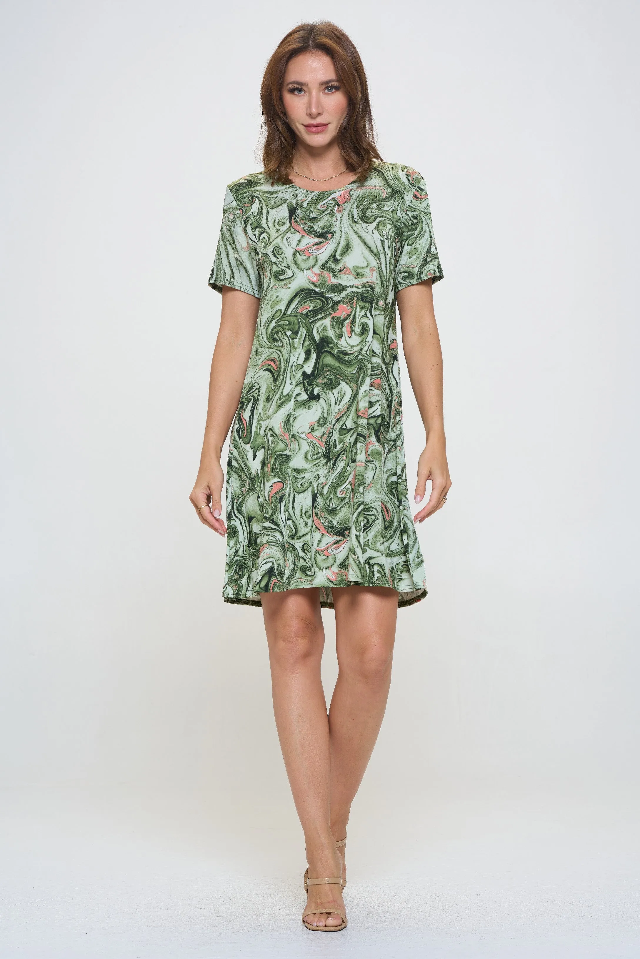 Plus Size Print Missy Dress Short Sleeve-7004BN-SXP1-W404