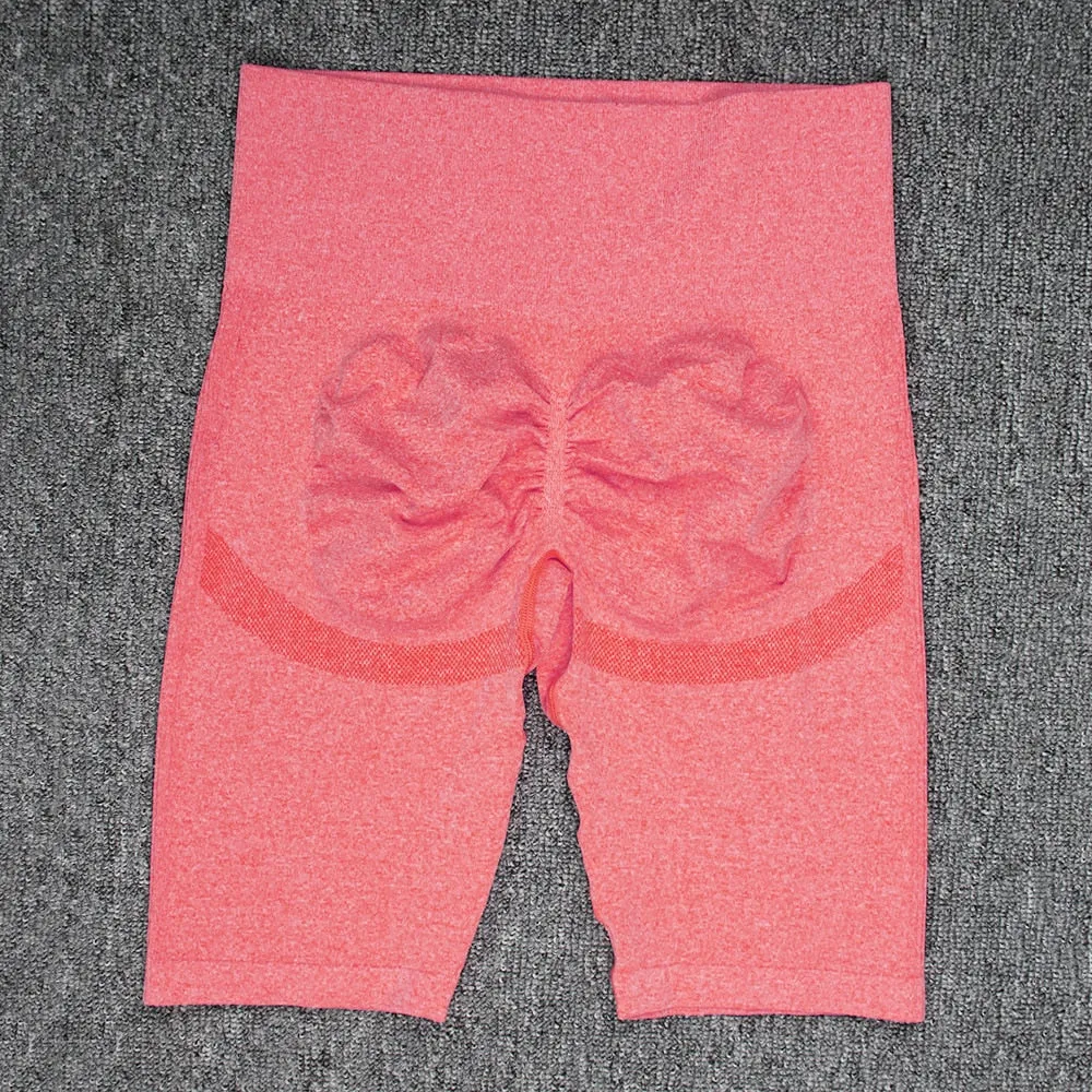 Push Up Biker Shorts Women Seamless Patchwork Mesh Workout Shorts Fitness High Waist Running Gym Clothing Outfit Sportswear