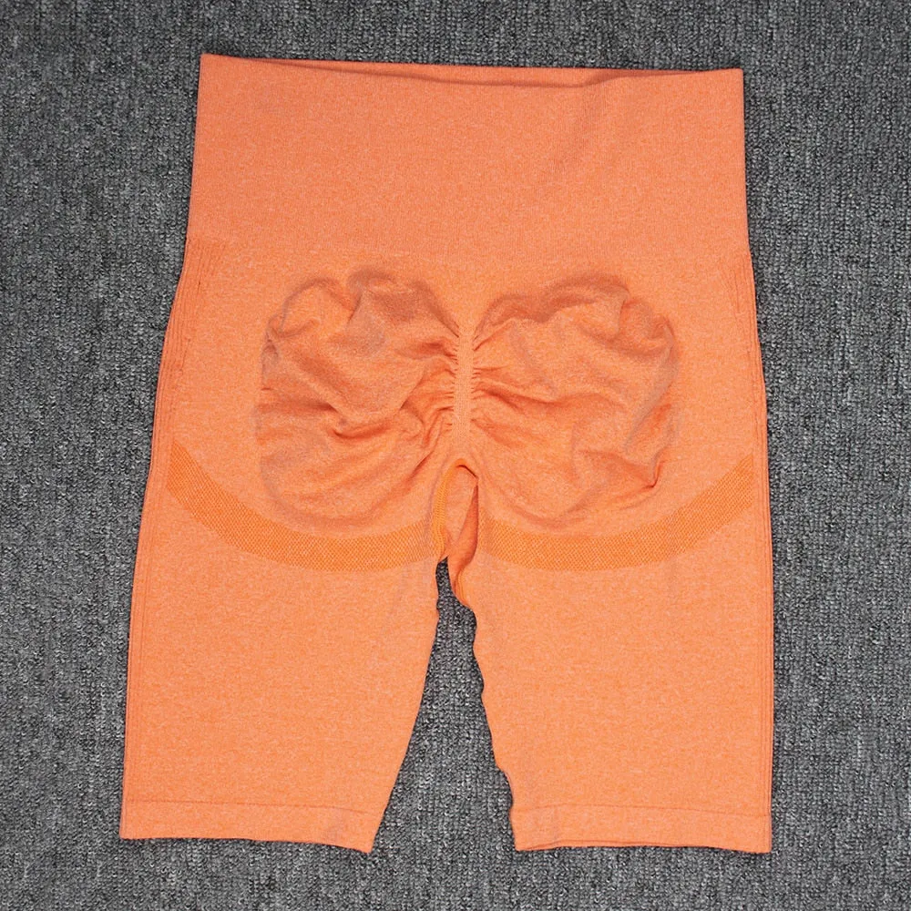 Push Up Biker Shorts Women Seamless Patchwork Mesh Workout Shorts Fitness High Waist Running Gym Clothing Outfit Sportswear