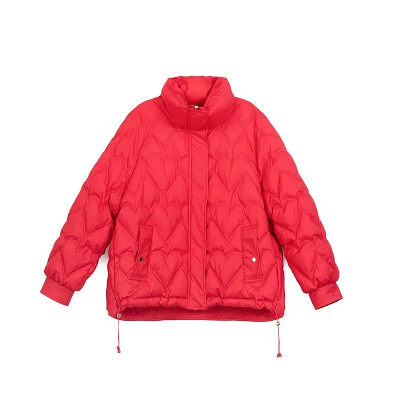 Red Short Down Winter Jacket