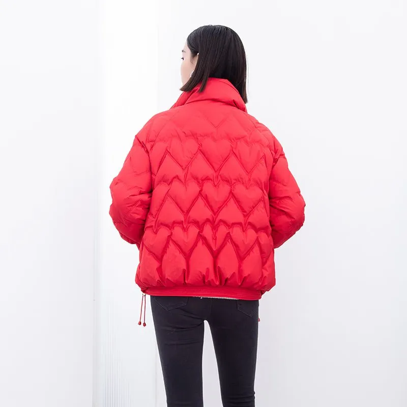 Red Short Down Winter Jacket
