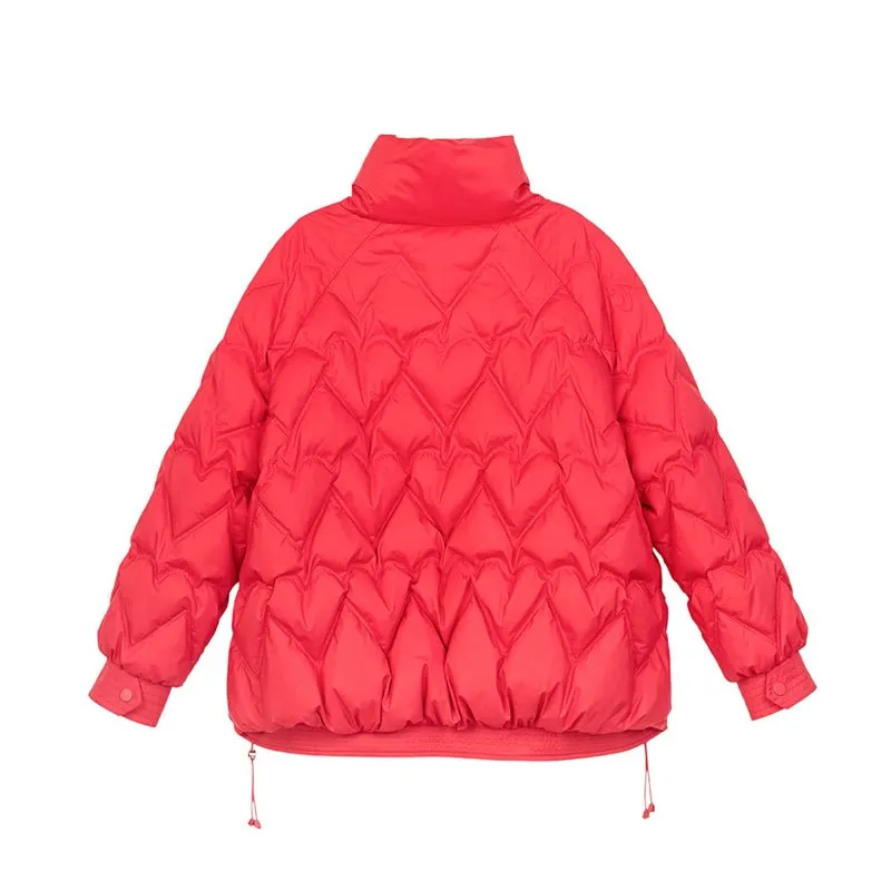 Red Short Down Winter Jacket