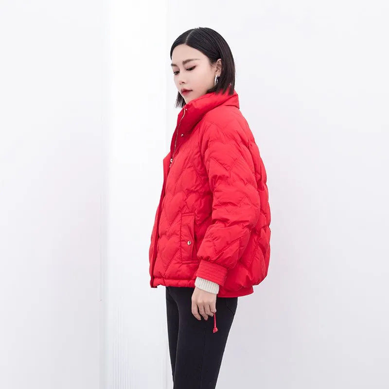 Red Short Down Winter Jacket