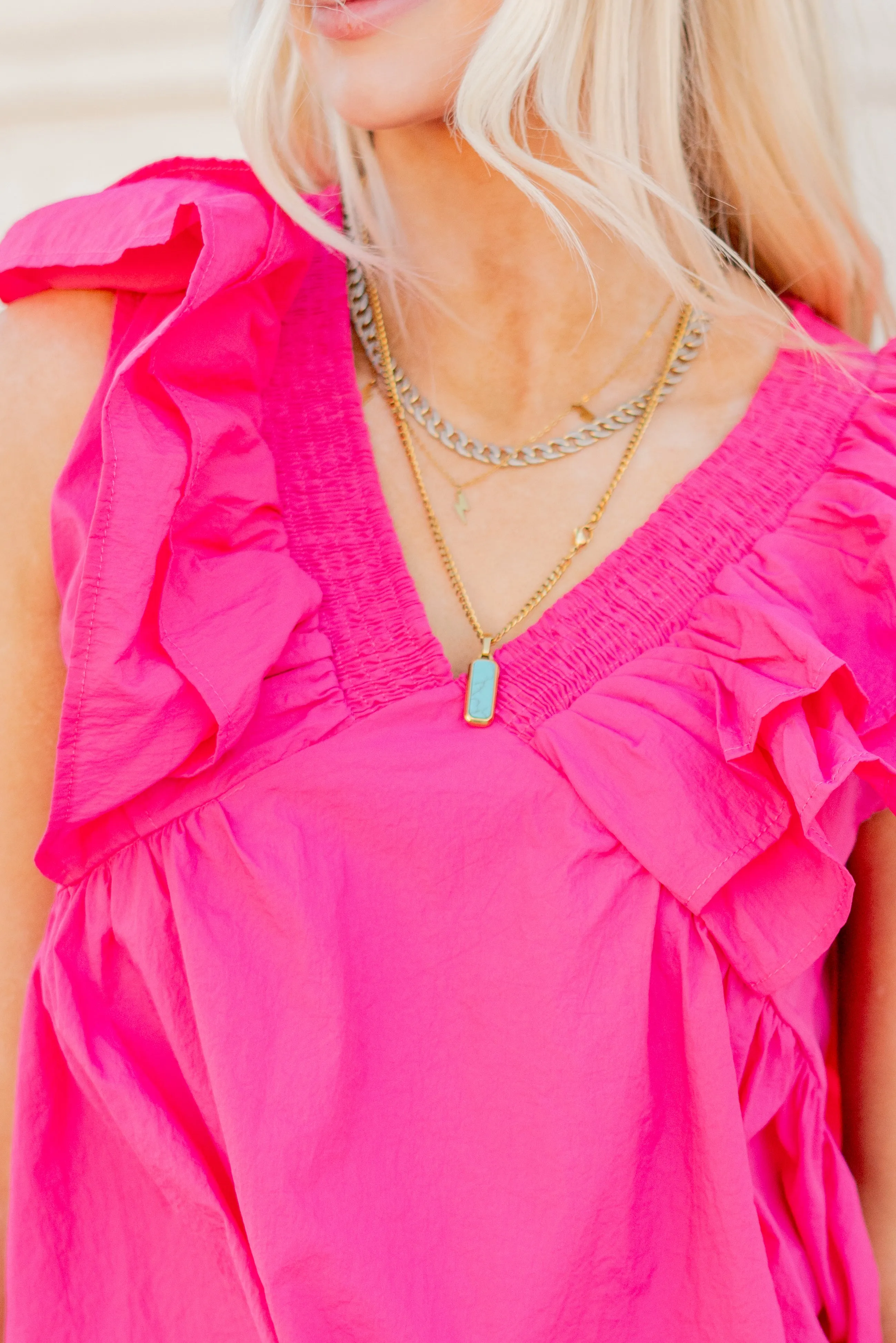 Ruffle Sleeve V Neck Baby Doll Top