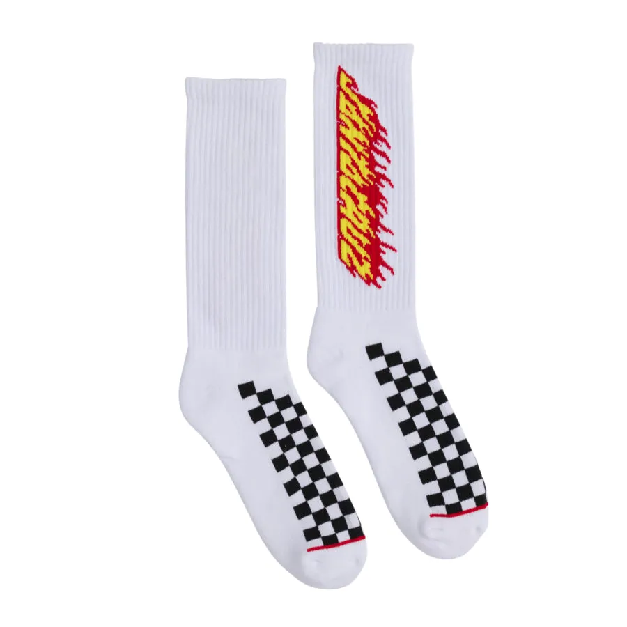 Santa Cruz Check Ringed Flamed Dot Crew White