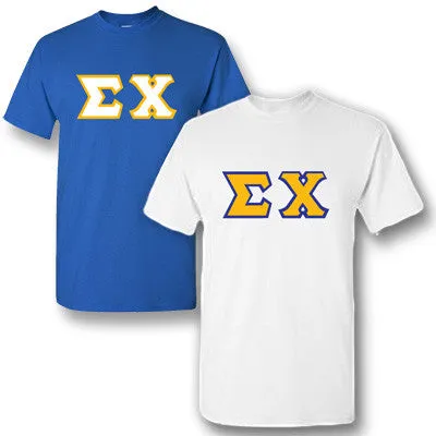 Sigma Chi Lettered T-Shirt, 2-Pack Bundle Deal - TWILL