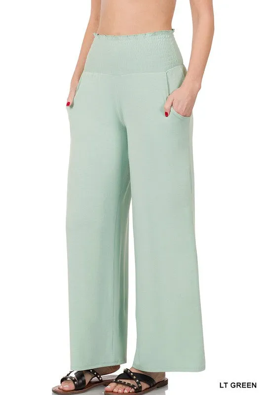 SMOCKED WAISTBAND LOUNGE PANTS