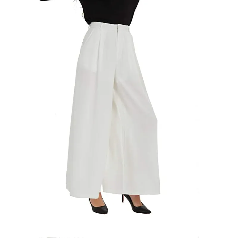Women High Waist Casual Wide Leg Long Palazzo Pants Trousers