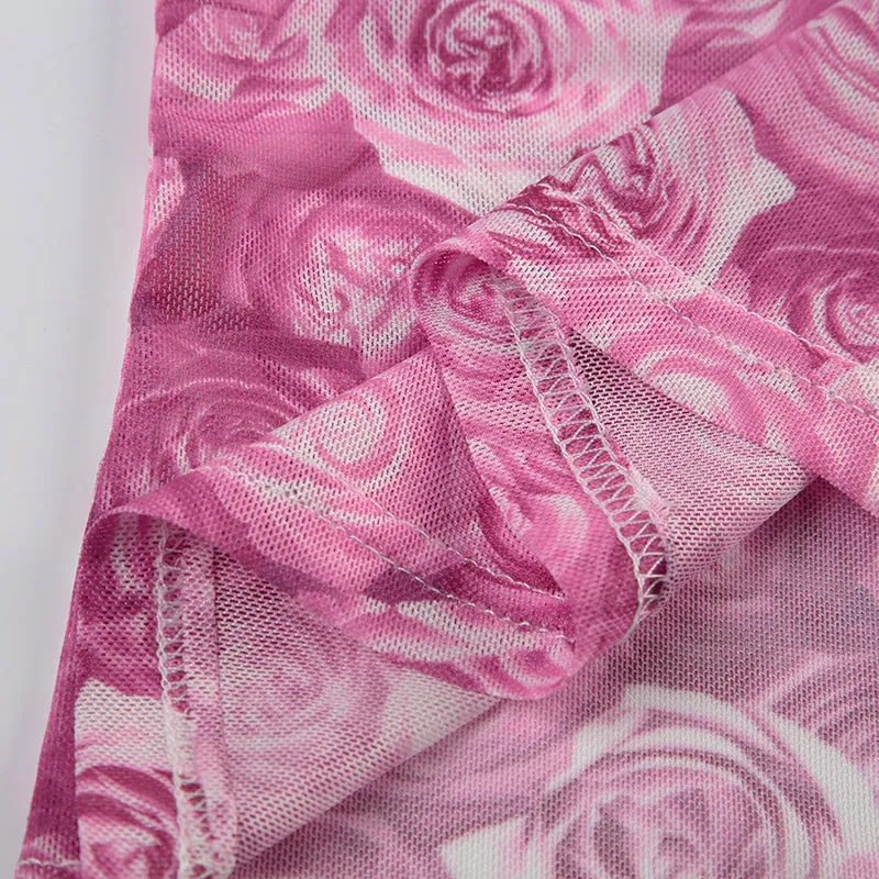 Zion Floral Print Mesh Tank Top