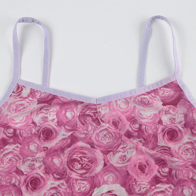 Zion Floral Print Mesh Tank Top